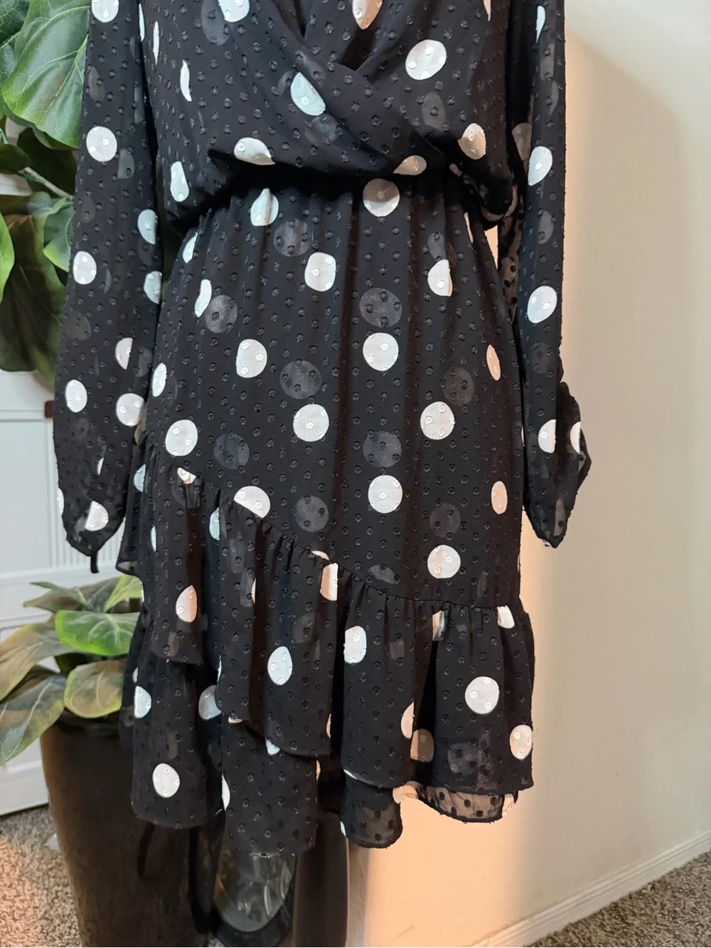 LIU.JO Milano Black and White Polka Dot Mini Dress